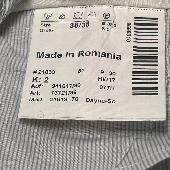 Hiltl Dayne Smart Pant Men 38x28 Khaki Pleat Stretch Ultimate Trouser Selvedge - Picture 3 of 8